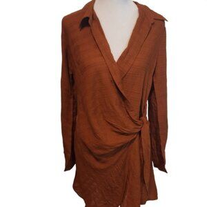 NEW L*Space Daydream Wrap Long Sleeve Tunic in Amber